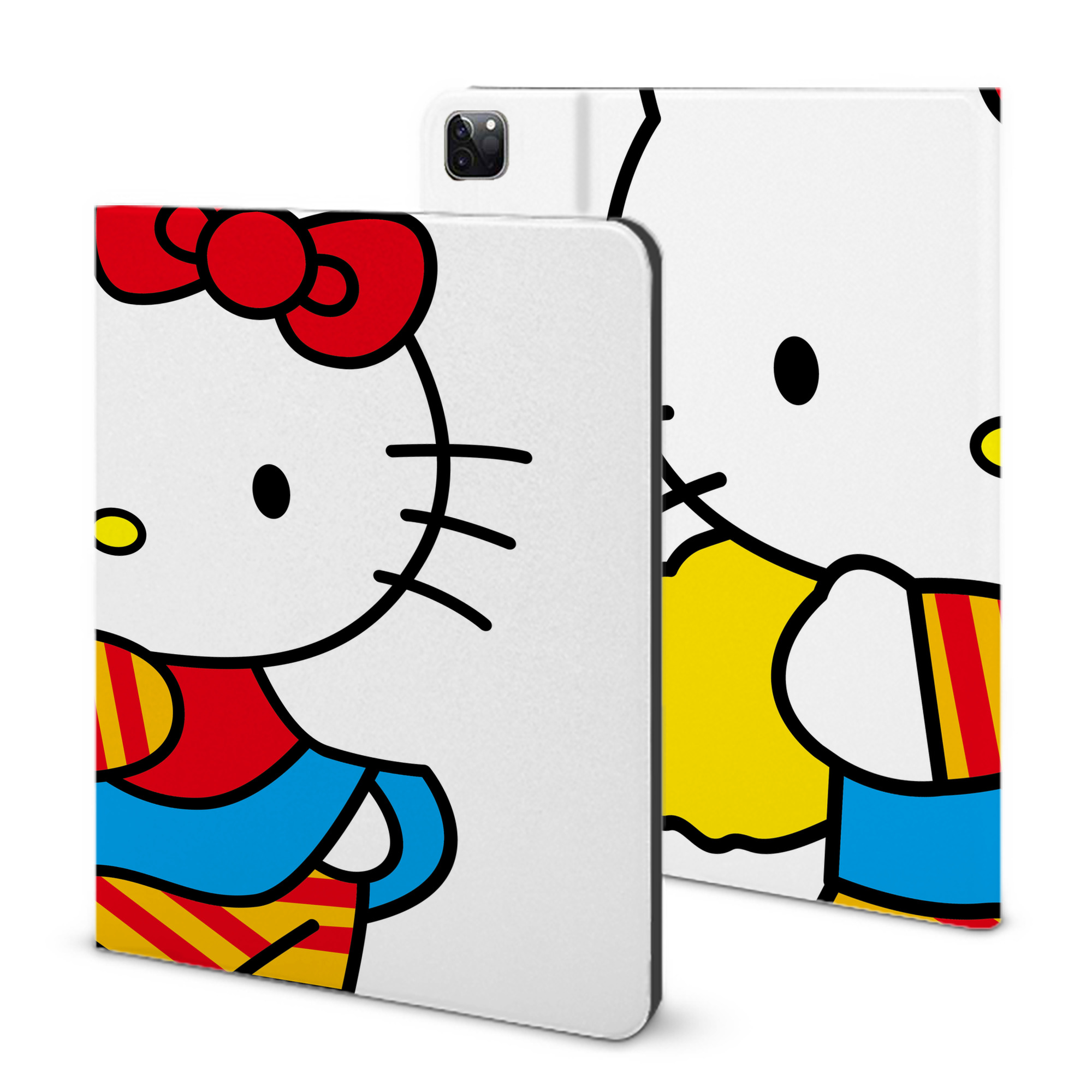 （画像用） Hello Kitty ハローキティ IPad ケース ブック型 PUレザー TPU 耐衝撃 軽量 薄型 ペン収納なし 全面保護 IPad 各モデル対応
